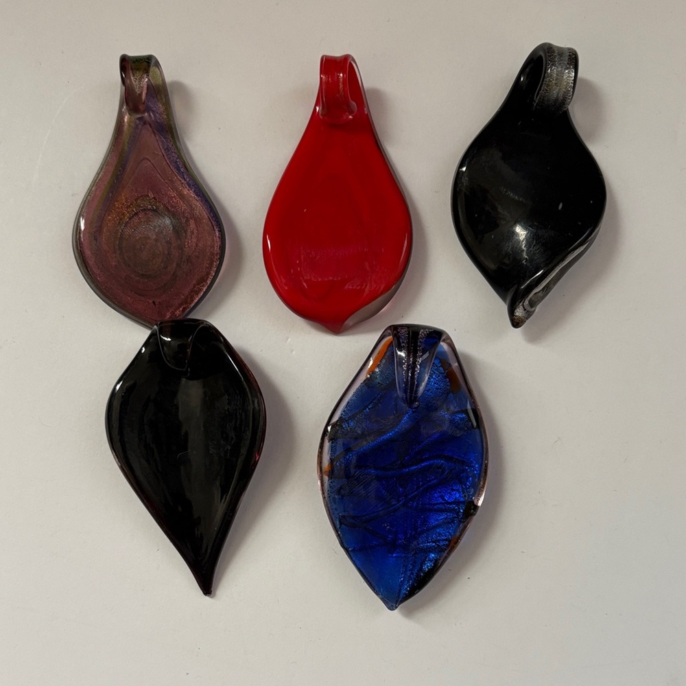 Handmade Glass Pendant Lot - Multicolor Artistic Teardrops & Abstract Shapes - Picture 9 of 9